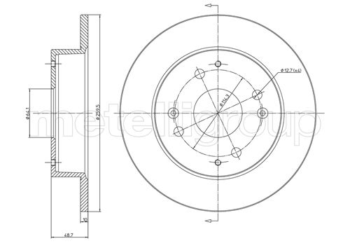 METELLI Bremseskive 230361 fuld 260mm 10mm for ROVER HONDA