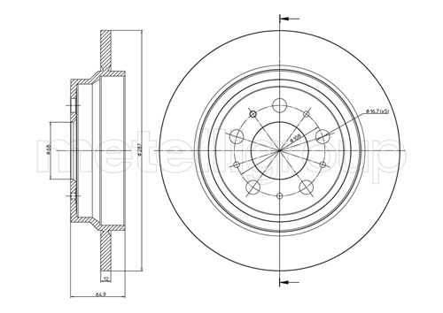 METELLI Bremseskive 230562c fuld 288mm 12mm for VOLVO