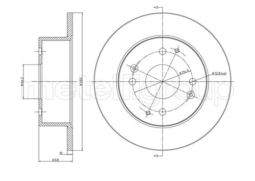 METELLI Bremseskive 230578 fuld 260mm 10mm for HONDA