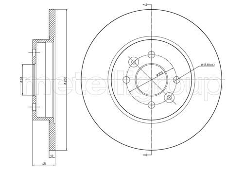 METELLI Bremseskive 230585c fuld 280mm 12mm for RENAULT TRUCKS