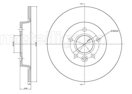 METELLI Bremseskive 230686c fuld 280mm 11mm for FORD VOLVO