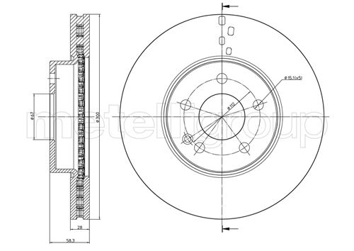 METELLI Bremseskive 230723 ventileret 300mm 28mm for MERCEDES-BENZ
