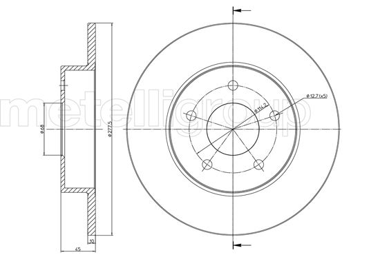 METELLI Bremseskive 230762c fuld 278mm 10mm for NISSAN