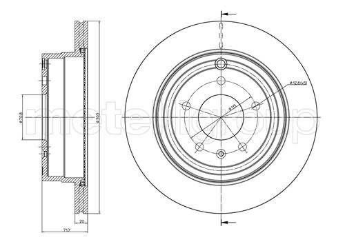 METELLI Bremseskive 230893c ventileret 303mm 20mm for OPEL CHEVROLET