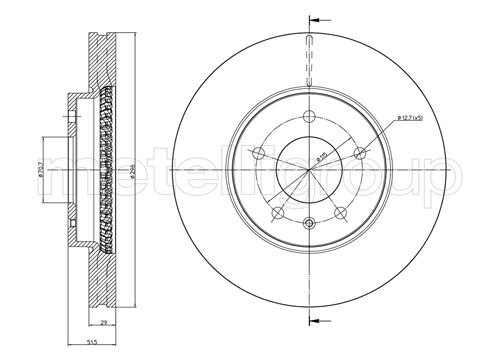 METELLI Bremseskive 230894c ventileret 296mm 29mm for OPEL CHEVROLET