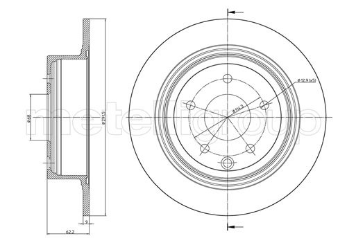 METELLI Bremseskive 230903c fuld 292mm 9mm for NISSAN