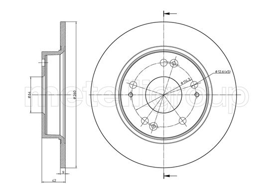 METELLI Bremseskive 230957c fuld 260mm 9mm for HONDA