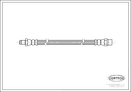 CORTECO Bremseslange 19018107 foraksel for ALFA ROMEO VW