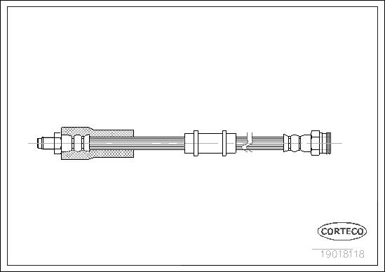 CORTECO Bremseslange 19018118 foraksel for PEUGEOT FIAT