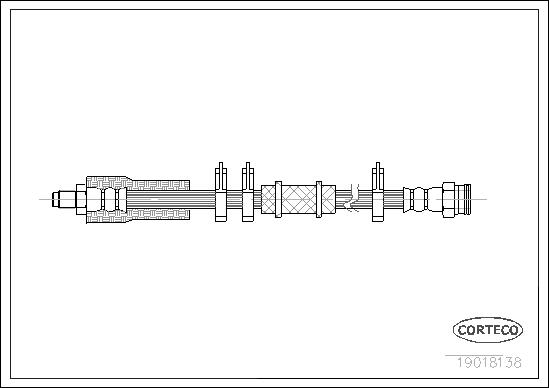 CORTECO Bremseslange 19018138 foraksel for PEUGEOT FIAT