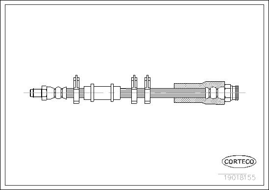 CORTECO Bremseslange 19018155 foraksel for PEUGEOT FIAT