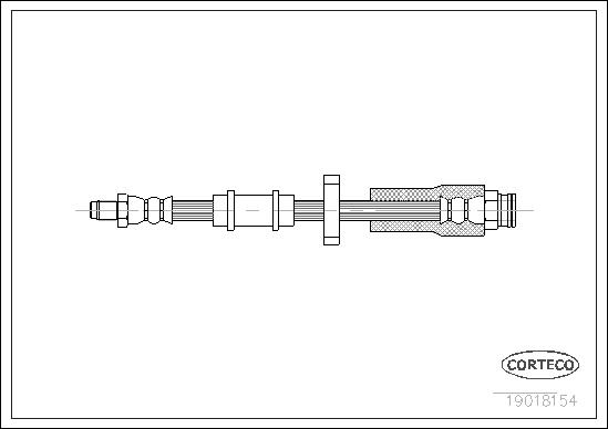 CORTECO Bremseslange 19018154 foraksel for PEUGEOT FIAT