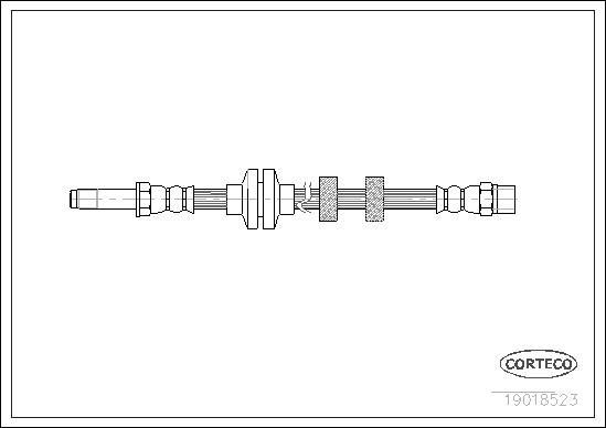 CORTECO Bremseslange 19018523 foraksel for VW
