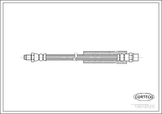 CORTECO Bremseslange 19018520 bagaksel for AUDI