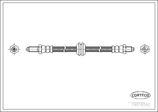 CORTECO Bremseslange 19018592 foraksel for ALFA ROMEO