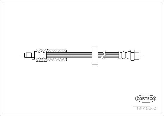 CORTECO Bremseslange 19018663 foraksel for PEUGEOT