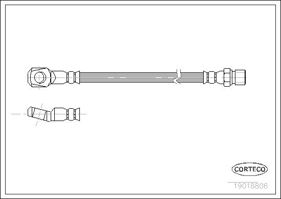 CORTECO Bremseslange 19018806 foraksel for MERCEDES-BENZ