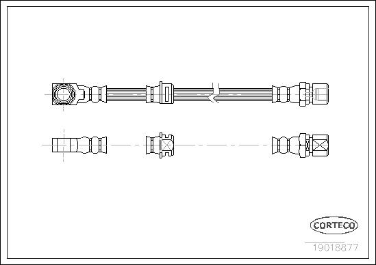 CORTECO Bremseslange 19018877 foraksel for VAUXHALL