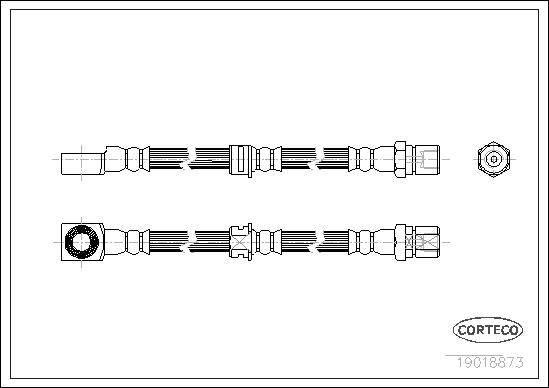 CORTECO Bremseslange 19018873 foraksel for VAUXHALL