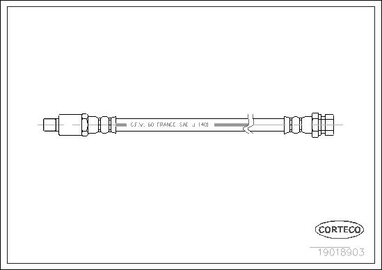 CORTECO Bremseslange 19018903 foraksel for RENAULT