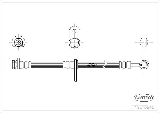 CORTECO Bremseslange 19018940 foraksel for HONDA ROVER