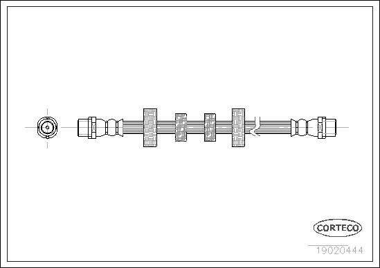 CORTECO Bremseslange 19020444 foraksel for VW ROVER