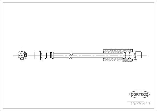 CORTECO Bremseslange 19020443 foraksel for VW