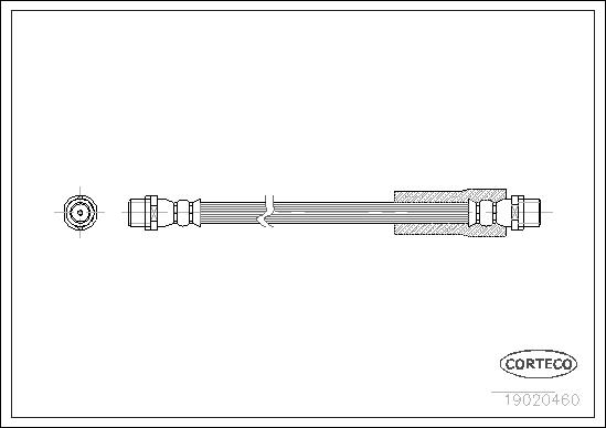 CORTECO Bremseslange 19020460 foraksel for SEAT VW