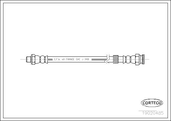 CORTECO Bremseslange 19020485 foraksel for RENAULT
