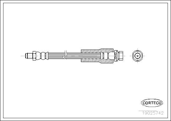 CORTECO Bremseslange 19025742 foraksel for FORD