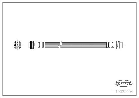 CORTECO Bremseslange 19025904 bagaksel for VW (SVW) AUDI VW VAG