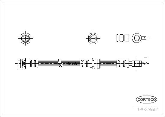 CORTECO Bremseslange 19025992 foraksel for MAZDA