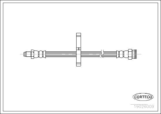 CORTECO Bremseslange 19026009 bagaksel for PEUGEOT FIAT