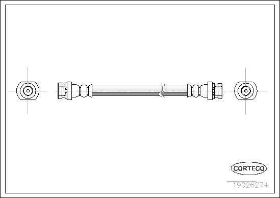 CORTECO Bremseslange 19026274 bagaksel for MITSUBISHI