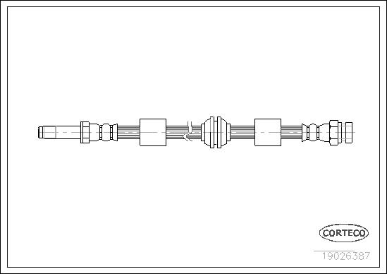 CORTECO Bremseslange 19026387 foraksel for FORD VW