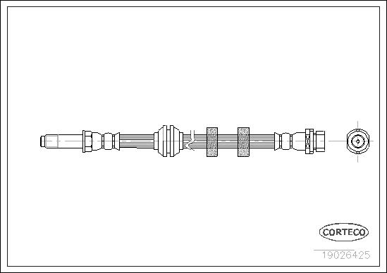 CORTECO Bremseslange 19026425 foraksel for FORD