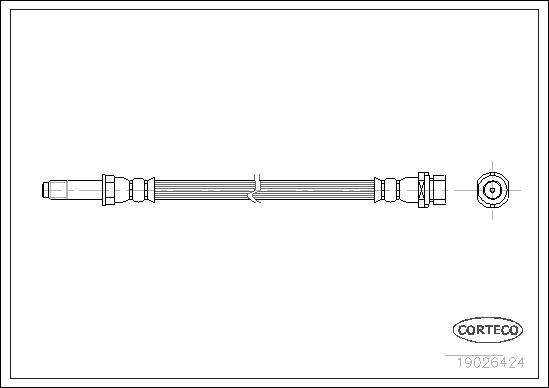 CORTECO Bremseslange 19026424 bagaksel for FORD