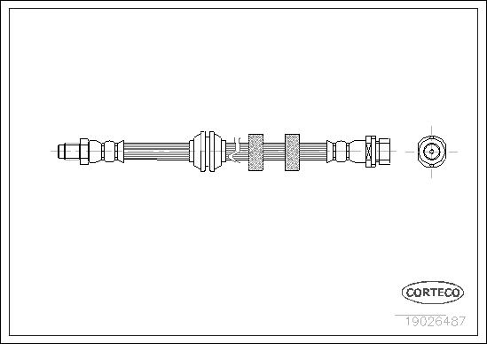 CORTECO Bremseslange 19026487 foraksel for FORD