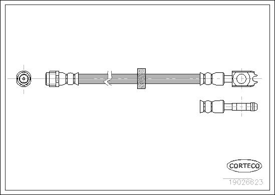 CORTECO Bremseslange 19026623 foraksel for VW