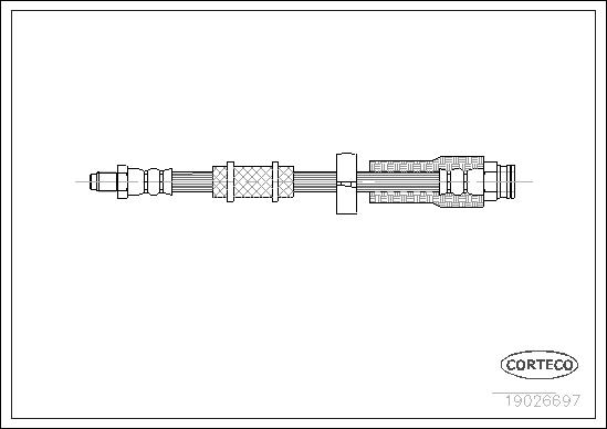 CORTECO Bremseslange 19026697 foraksel for PEUGEOT FIAT