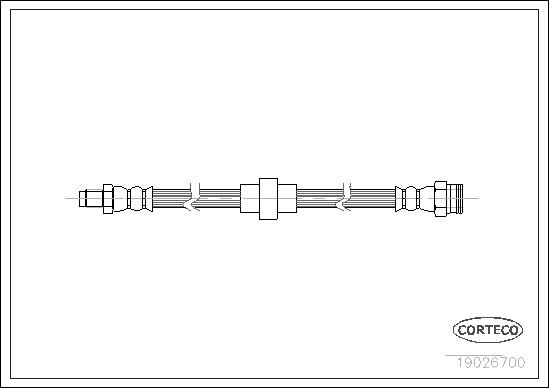 CORTECO Bremseslange 19026700 foraksel for PEUGEOT
