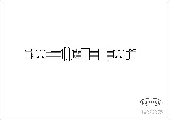 CORTECO Bremseslange 19026875 foraksel for FORD VW VAG