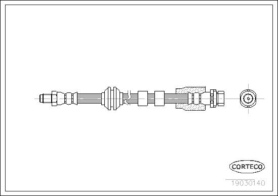 CORTECO Bremseslange 19030140 foraksel for FORD FORD (CHANGAN)