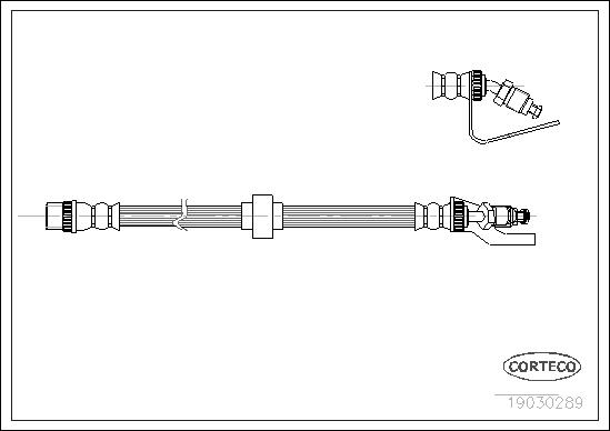 CORTECO Bremseslange 19030289 foraksel for VAUXHALL RENAULT