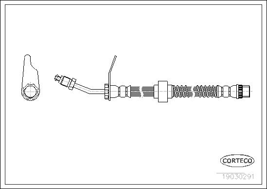 CORTECO Bremseslange 19030291 foraksel for VAUXHALL NISSAN RENAULT