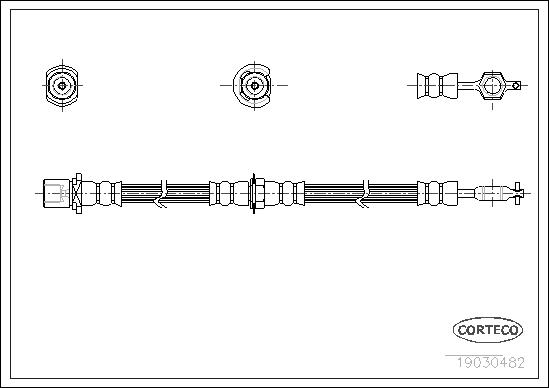 CORTECO Bremseslange 19030482 foraksel for TOYOTA