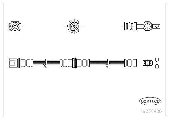 CORTECO Bremseslange 19030488 foraksel for TOYOTA