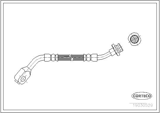 CORTECO Bremseslange 19030529 foraksel for NISSAN FORD