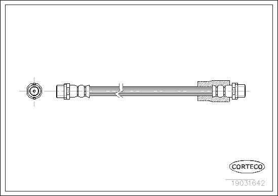 CORTECO Bremseslange 19031642 foraksel for AUDI (FAW)