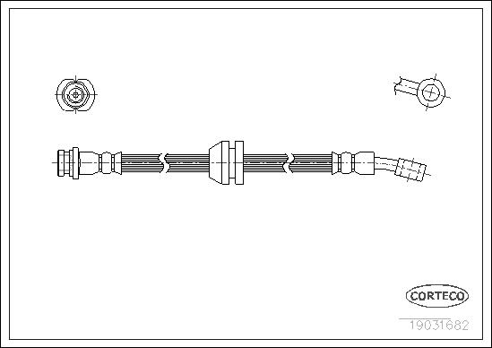 CORTECO Bremseslange 19031682 foraksel for DAEWOO CHEVROLET (SGMW)